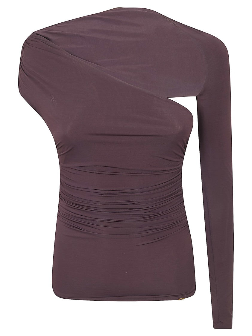 Elisabetta Franchi Fitted One-Shoulder Jersey Top