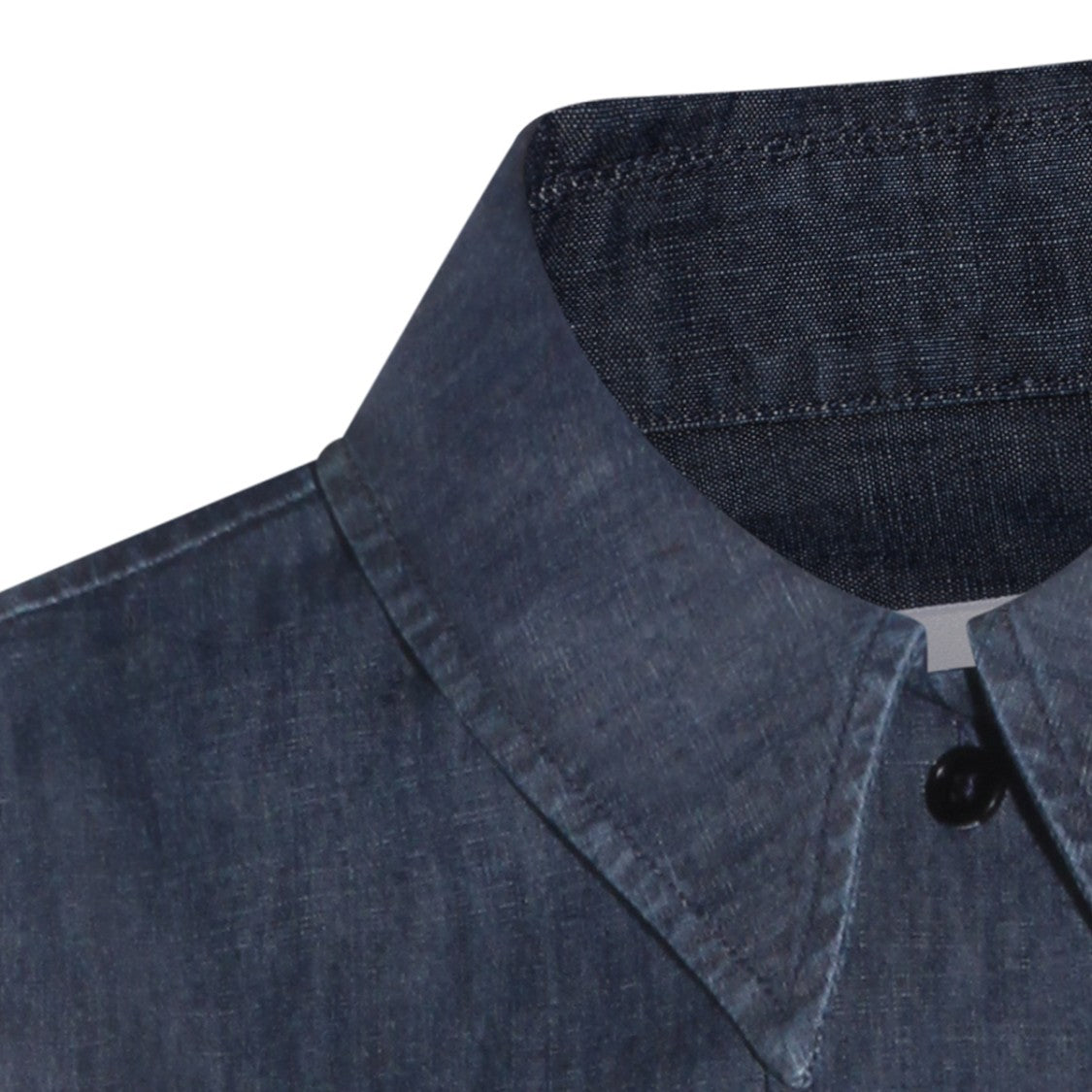 Jil Sander Textured Denim-Effect Blue Cotton Shirt With Classic Collar