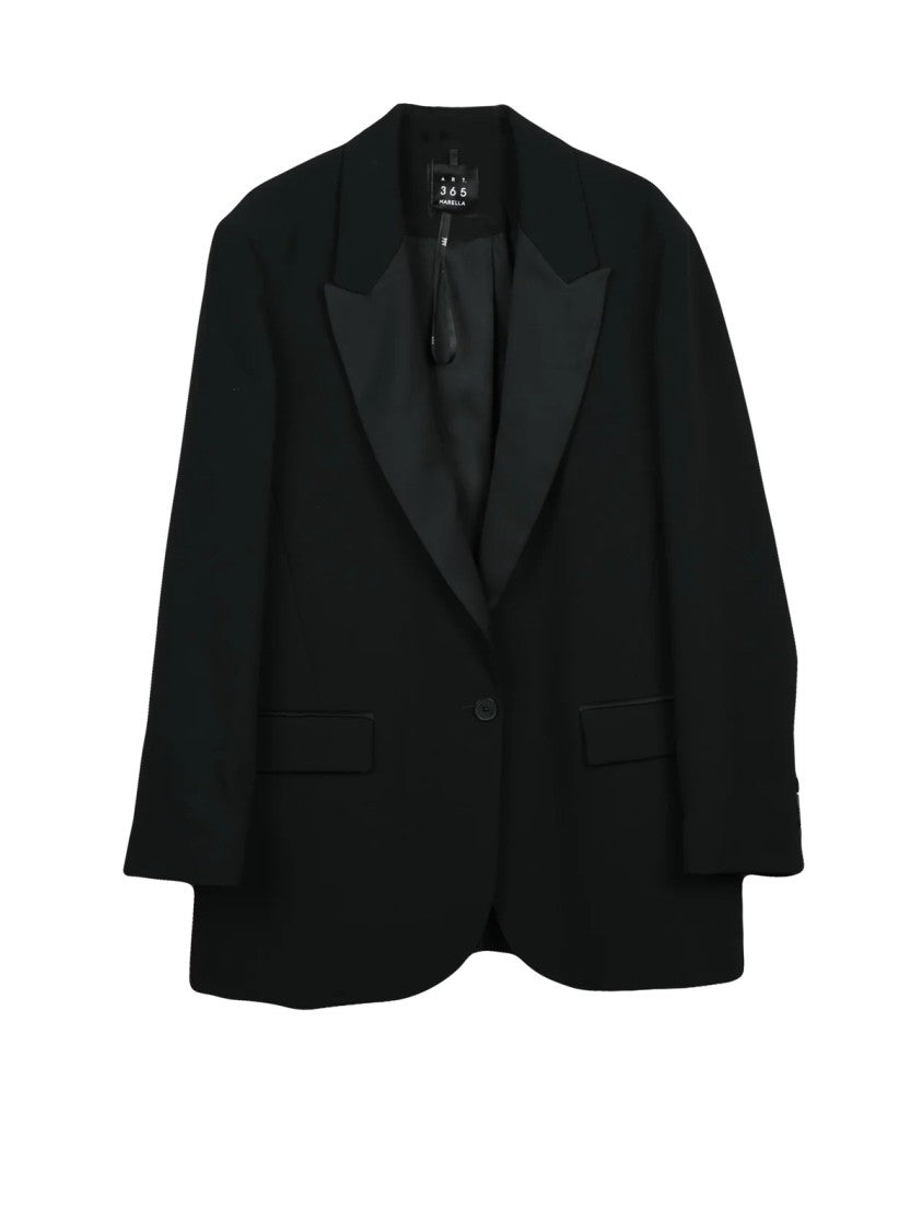 Marella Art.365 Tailored Black Jacket With Single-Button Closure And Elegant Detailing