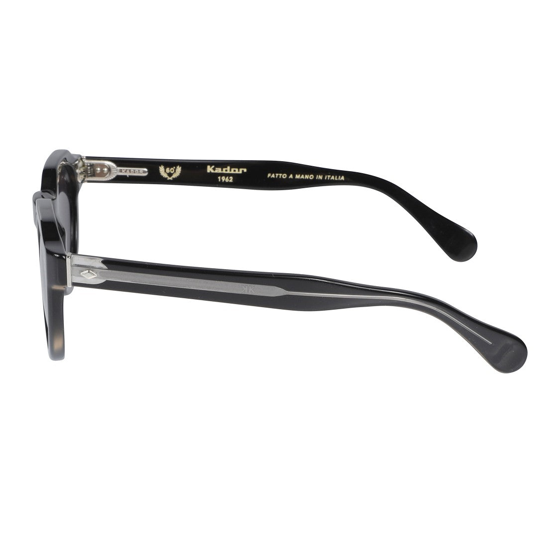 Kador Storiko Special-S Rounded Black Sunglasses With Angular Bridge