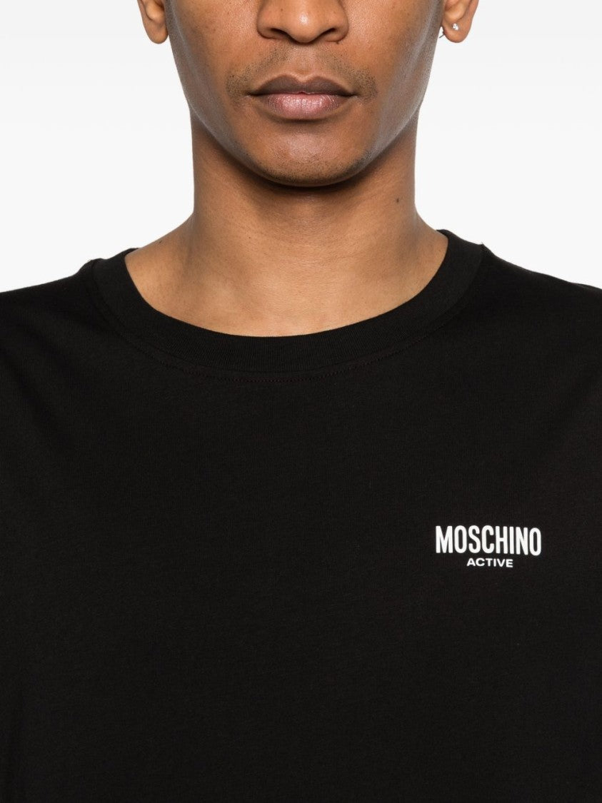 Moschino Black Cotton Logo T-Shirt