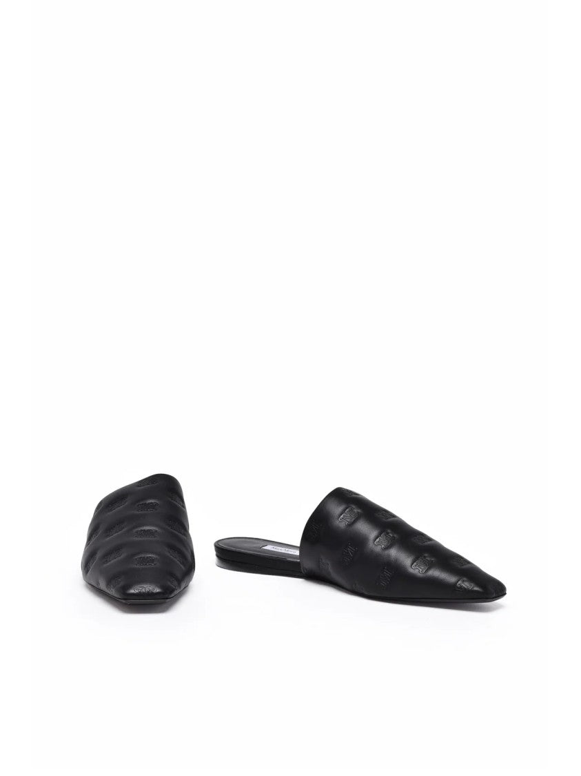 Max Mara Black Leather Martha Mules