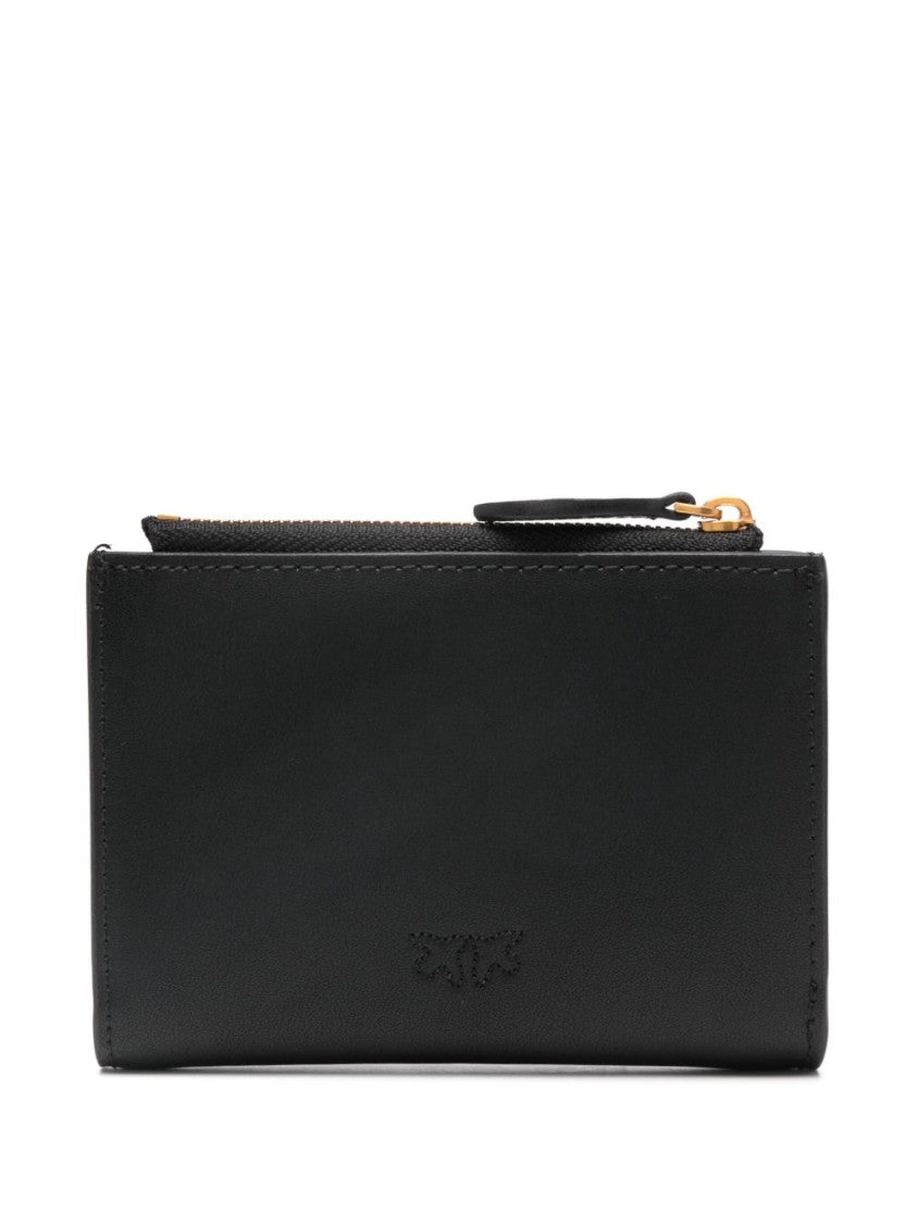 Pinko Compact Black Leather Wallet
