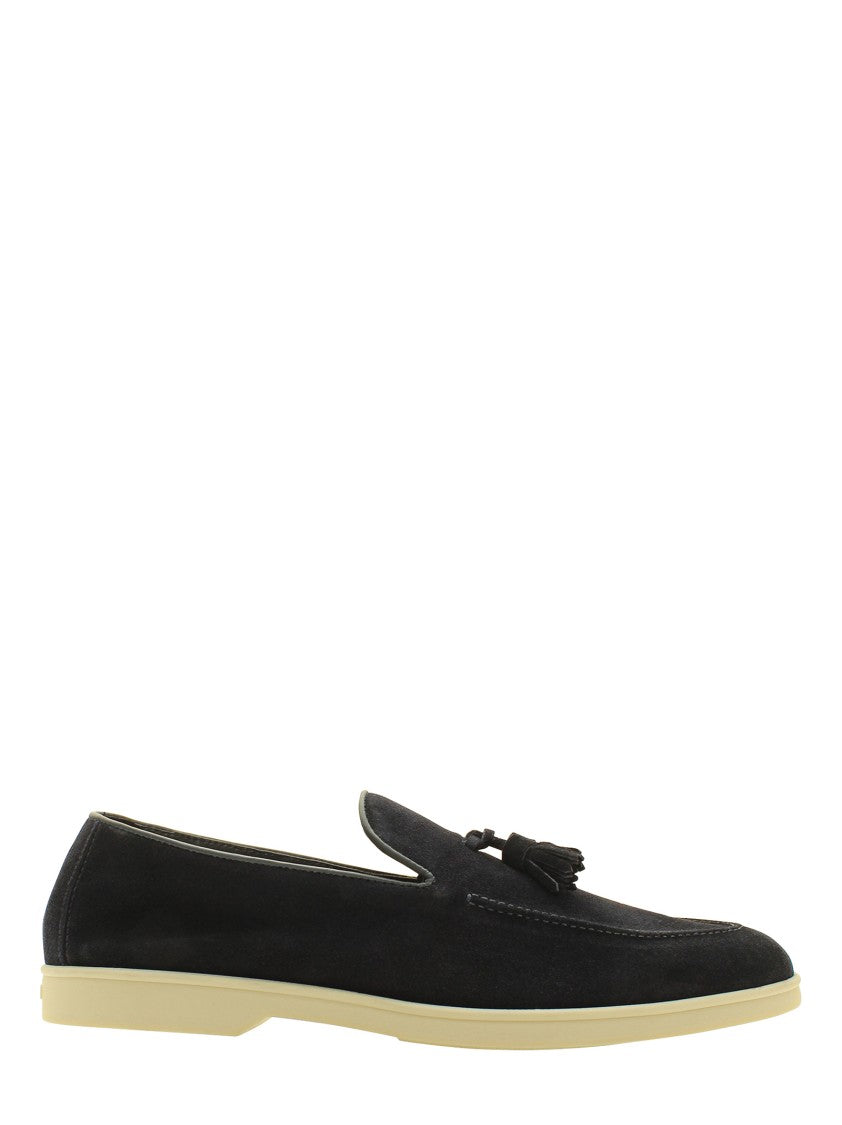Doucal's Tassel-Accent Suede Loafers