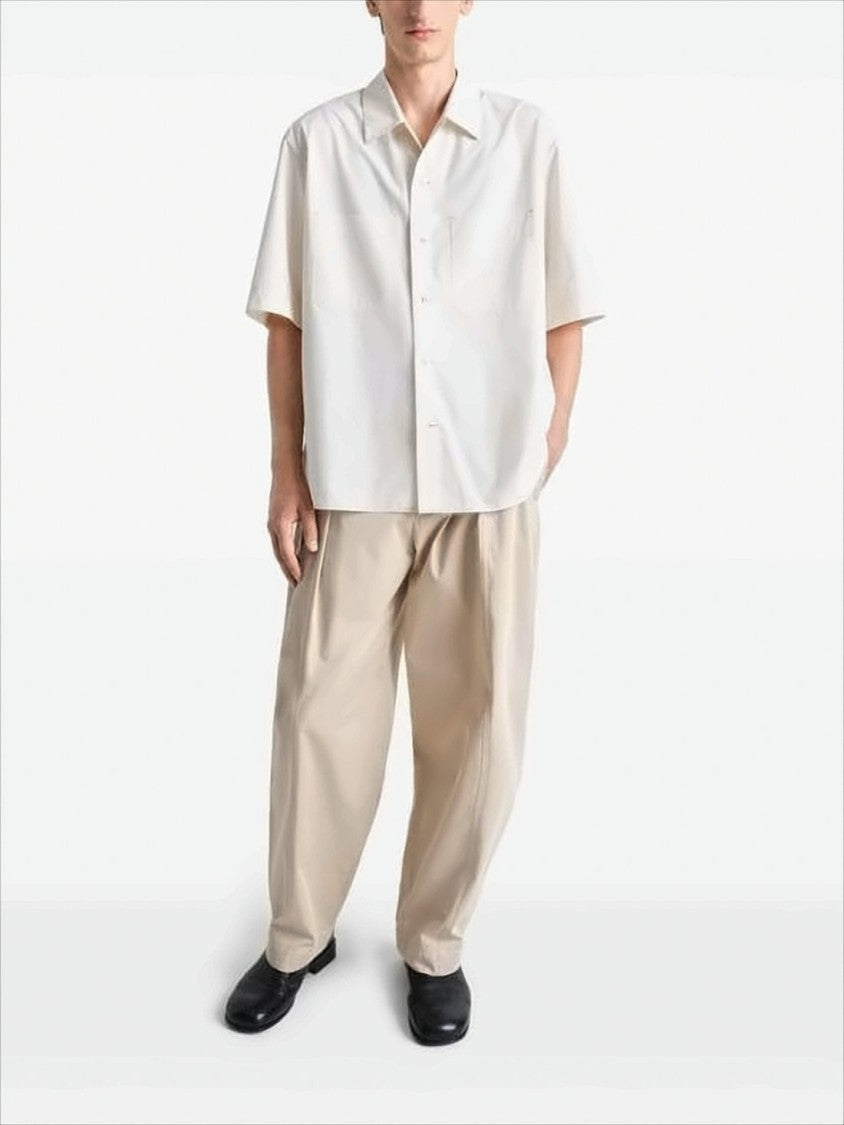 Lemaire Boxy White Short-Sleeve Shirt With Classic Collar