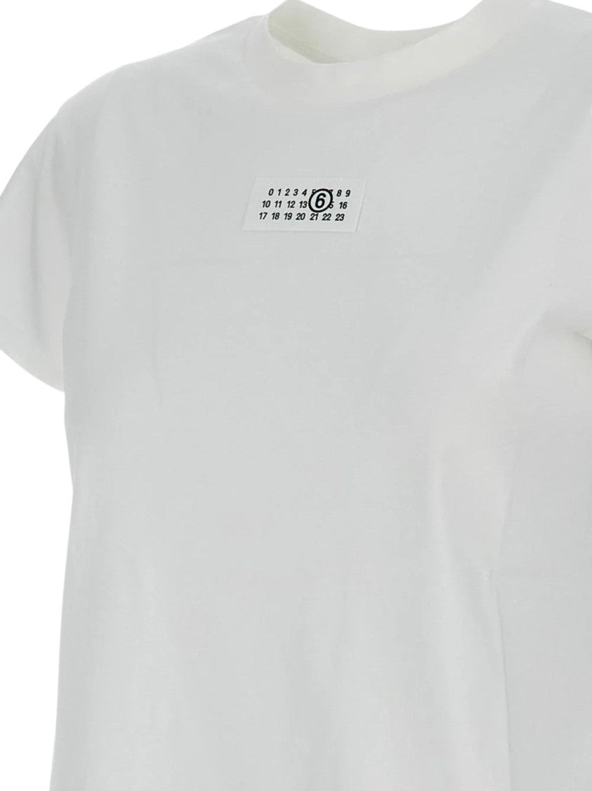 Mm6 By Maison Margiela White Crew Neck Cotton T-Shirt