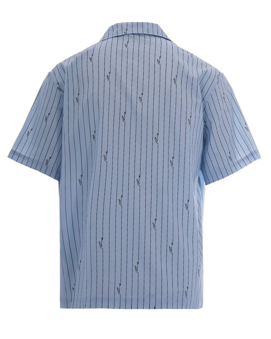 Lacoste Boxy Fit Chambray Buffalo Shirt With Crocodile Motif