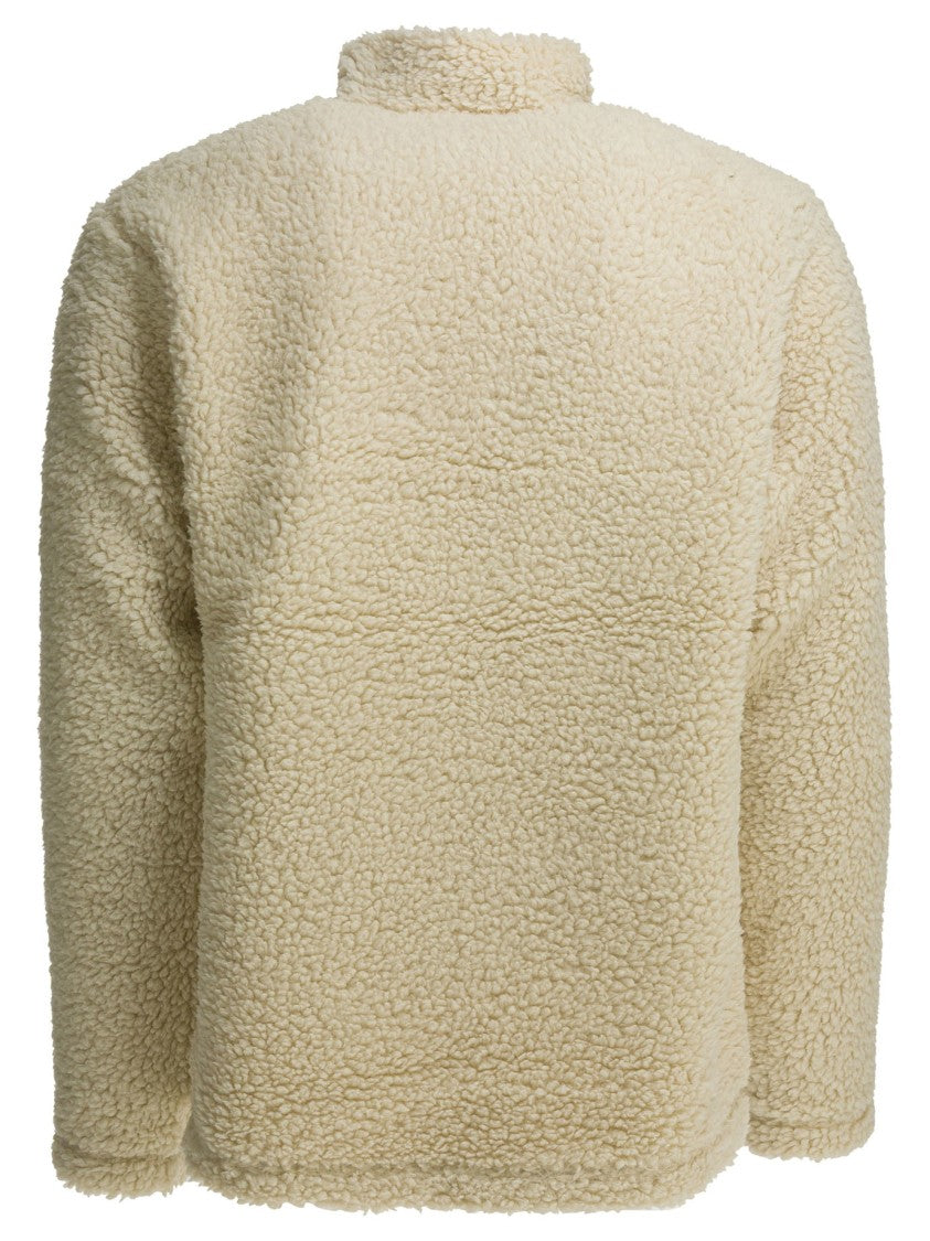 Montbell Textured Fleece Jacket With High Collar And Functional Pockets