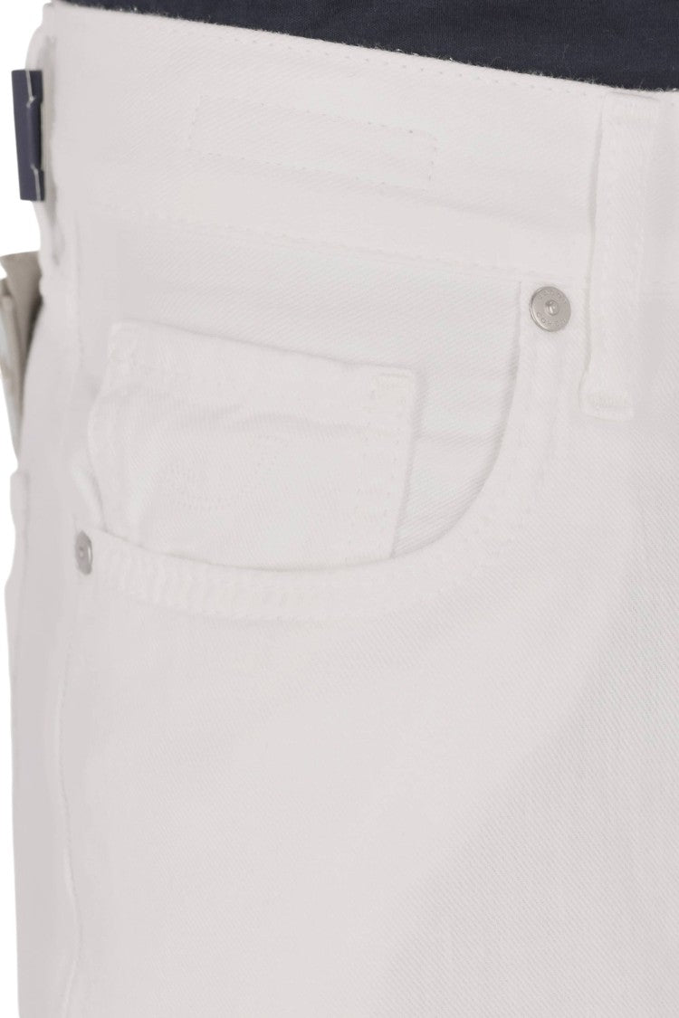 Jacob Cohen Edo Fit White Cotton Diagonal Chinos
