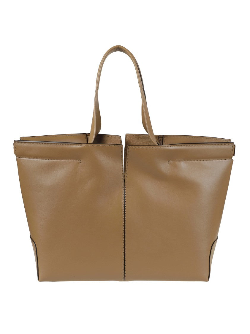 Tod's Structured Tote Bag In Warm Beige