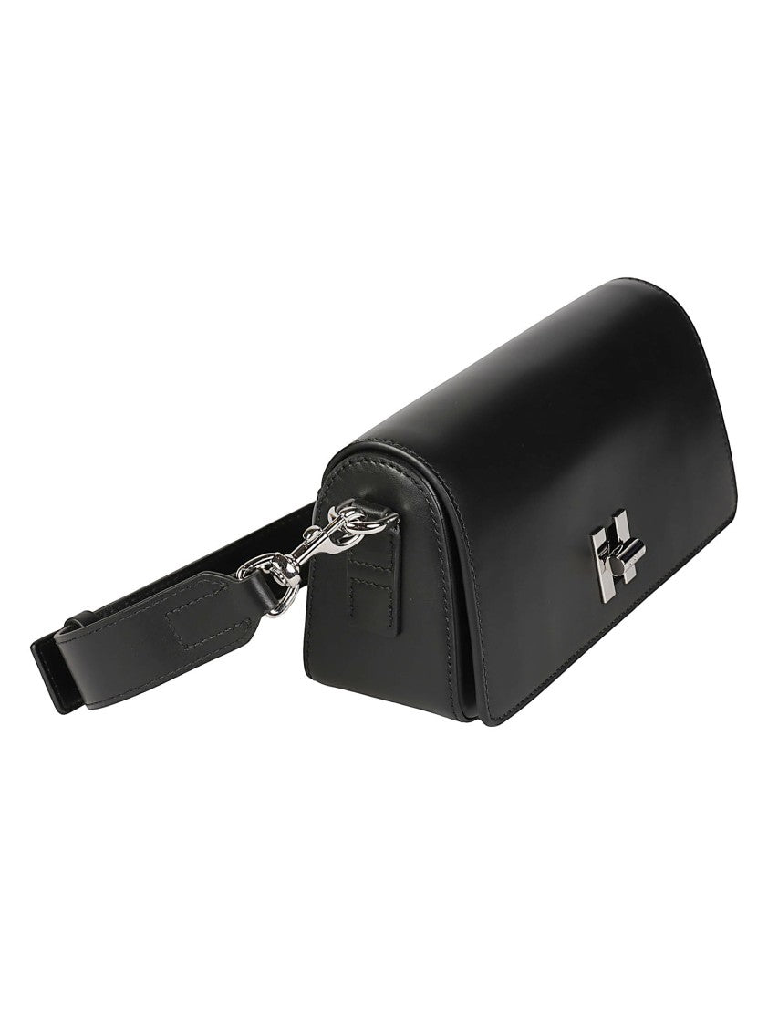 Hogan H01y Rectangular Black Calfskin Shoulder Bag