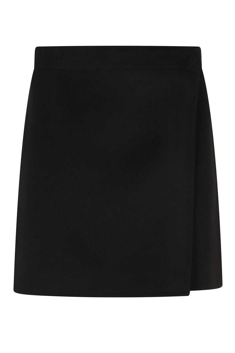 Semi Couture Black June Wrap-Around Virgin Wool Mini Skirt