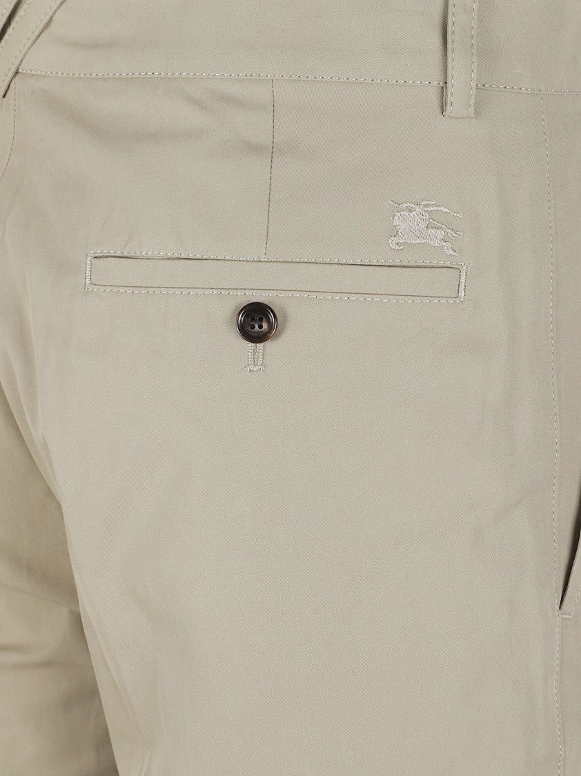 Burberry Tailored Cotton Shorts With Minimalist Design And Buttoned Back Pocket
