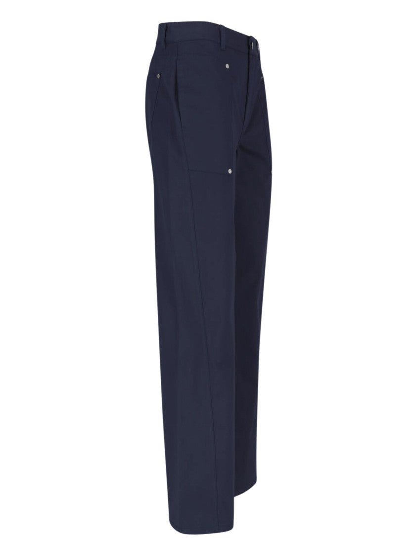 Paloma Wool Blue Cropped Wide-Leg Rivet Trousers