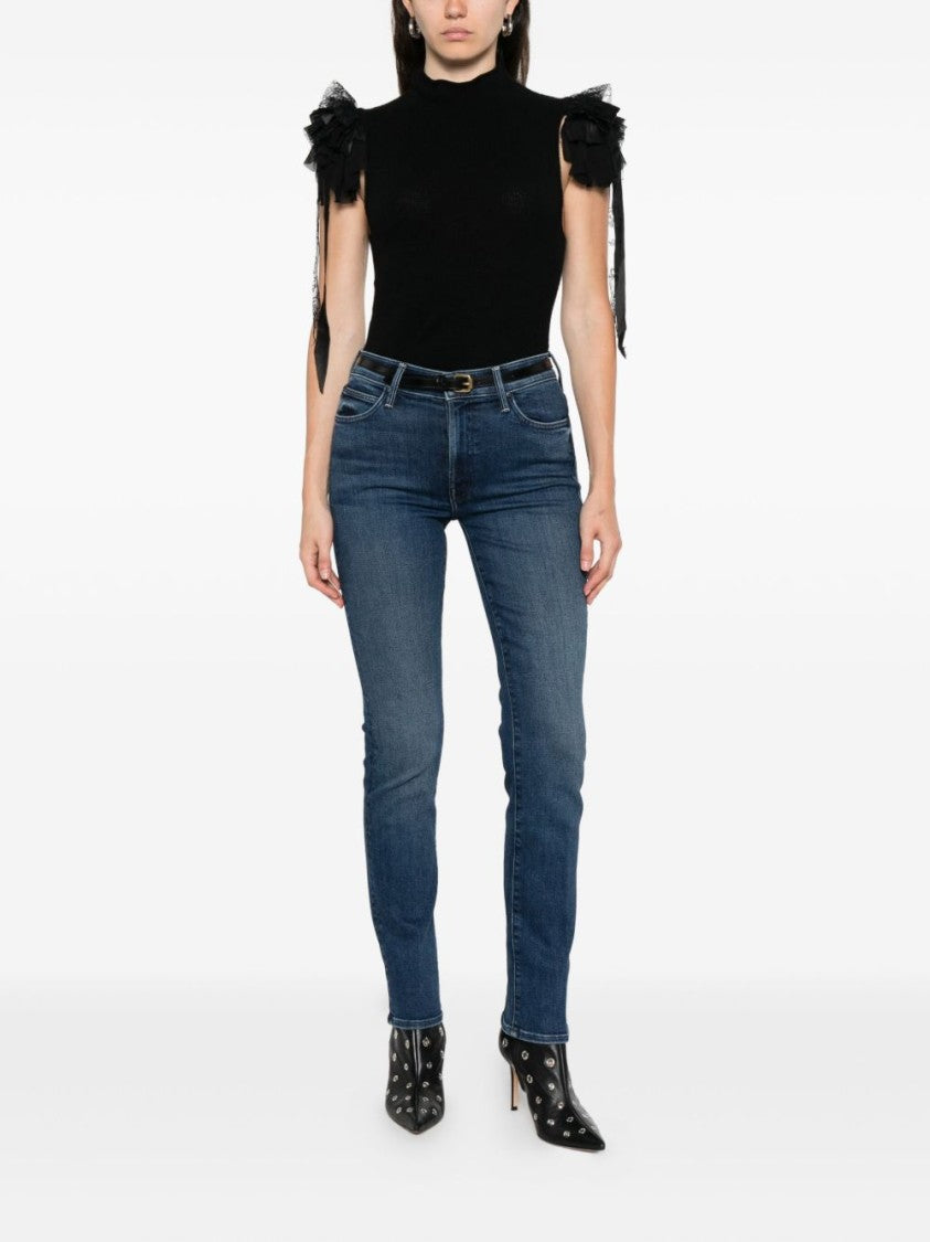 Mother Mid-Rise Slim Fit Blu Jeans