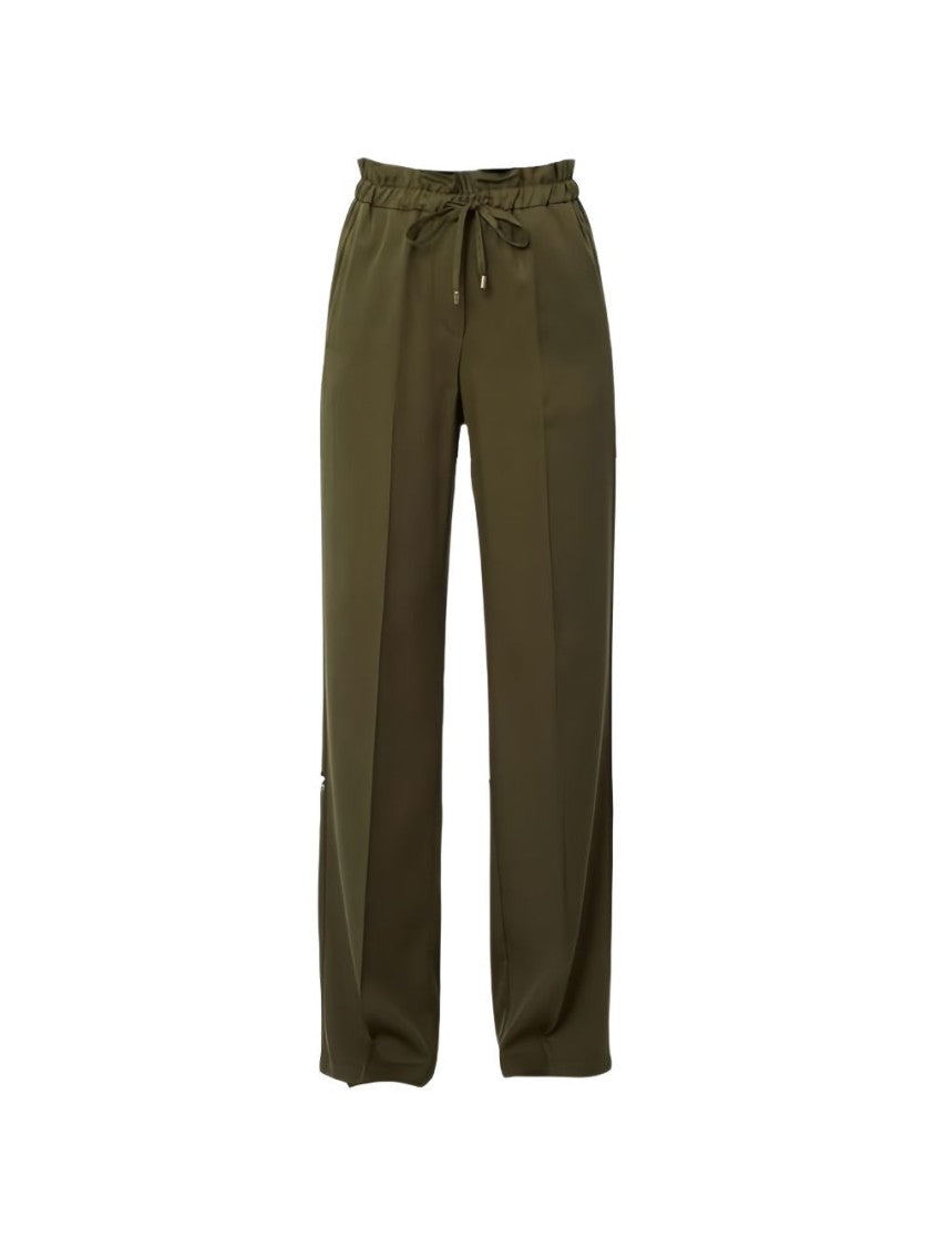 Liu Jo Green Drawstring Sleek Wide-Leg Pants