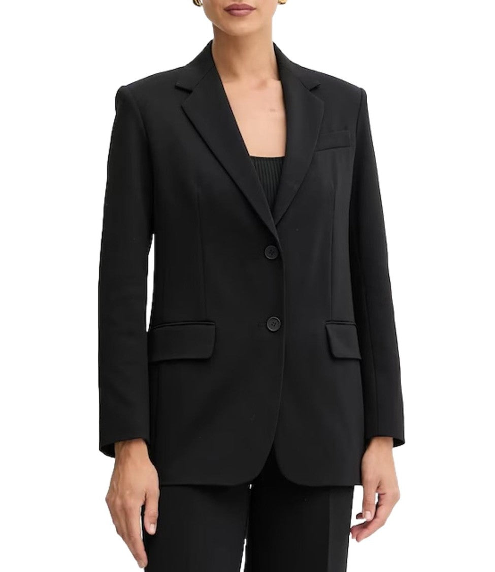 Max Mara Tailored Black Blazer With Notched Lapels