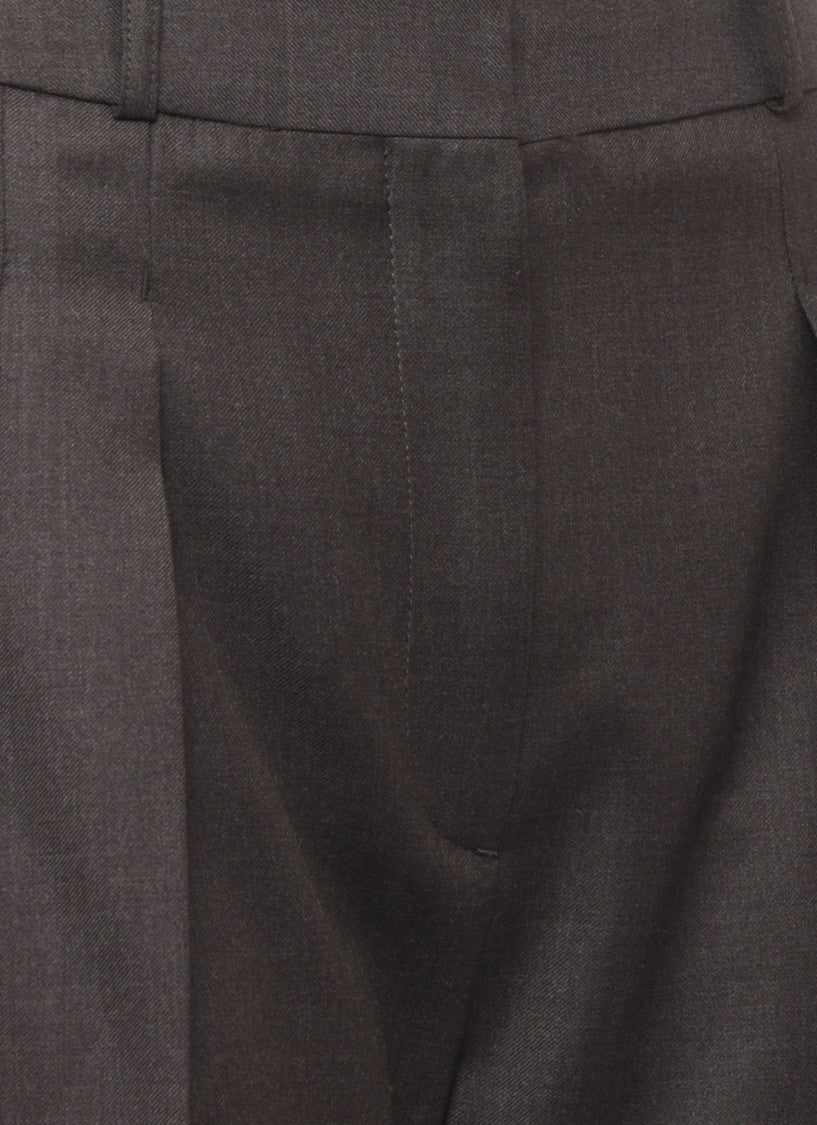Loulou De Saison Straight-Leg Wool Pants With Structured Waistband