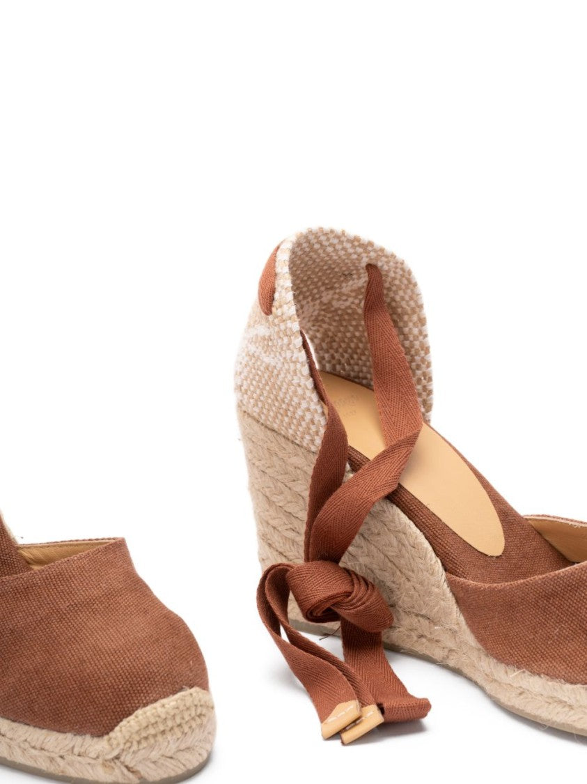 Castaner Beige Wedge Sandals With Braided Raffia