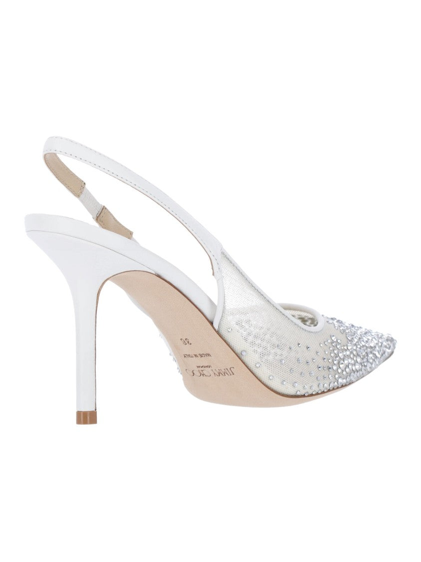 Jimmy Choo Pointed-Toe Slingback Heel With Rhinestone Adornments