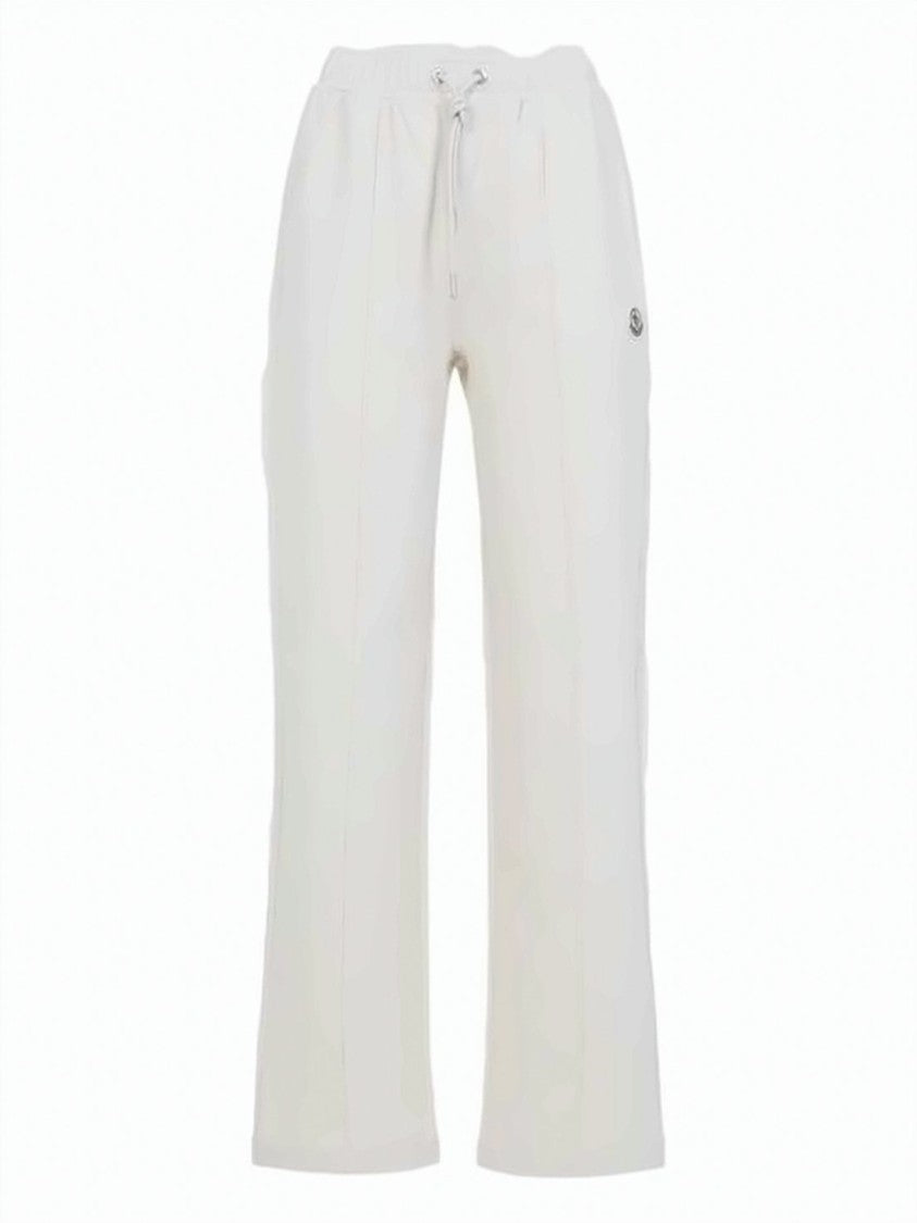 Moncler Relaxed Fit White Cotton Jogger Pants