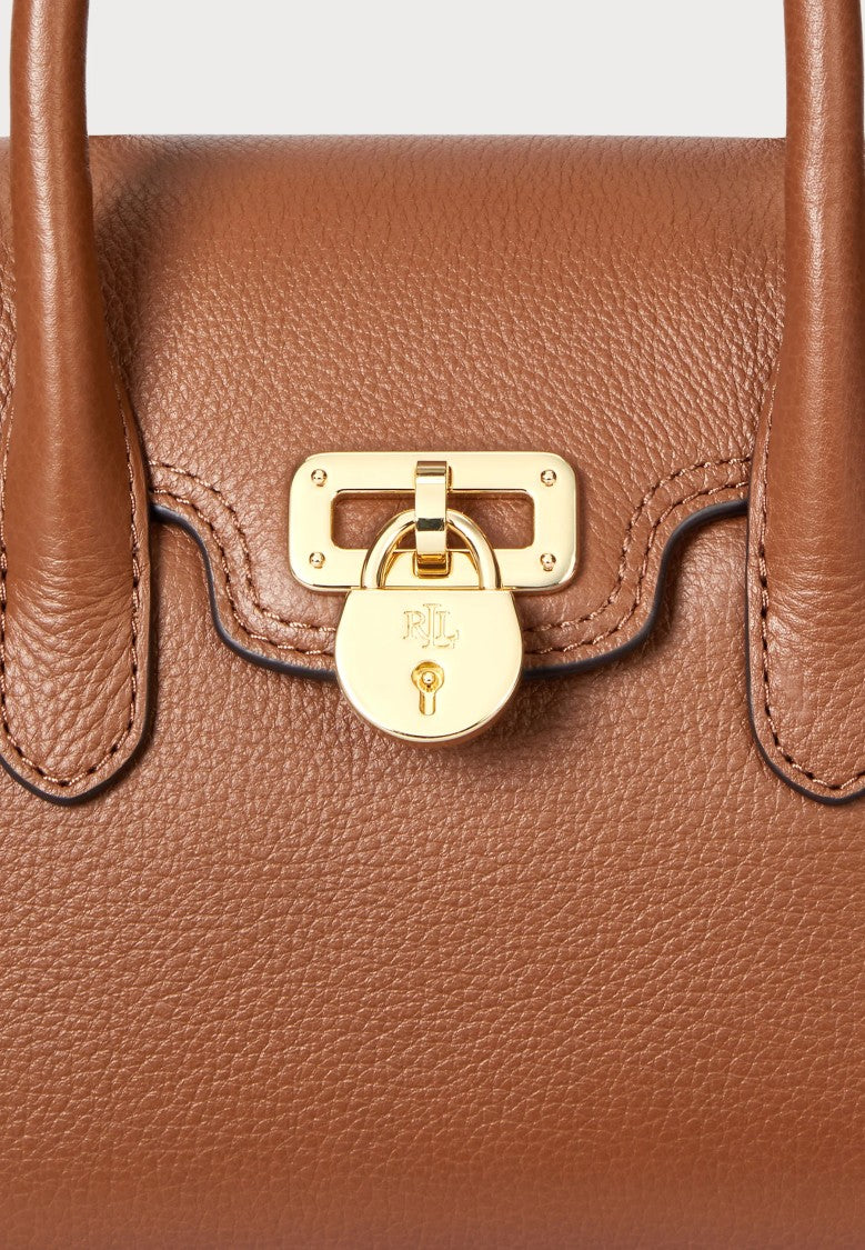 Lauren Ralph Lauren Brown Tnnr Small Rattan Satchel Bag