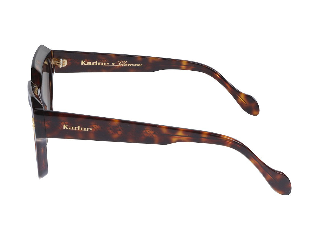 Kador Kallima Glamour Gold Accent Oversized Square Tortoiseshell Sunglasses