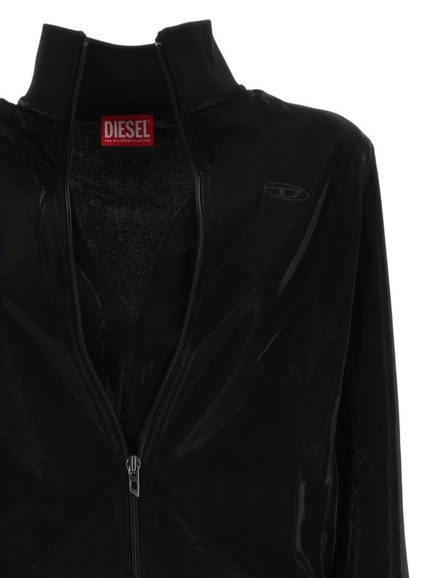 Diesel Cropped High-Collar Zip-Through Knit