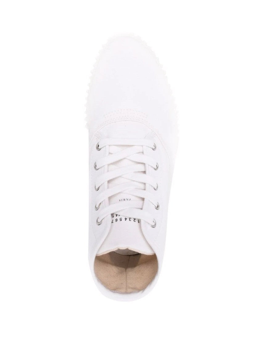 Maison Margiela High-Top Sneakers With Smooth Cotton Upper And Leather Lining