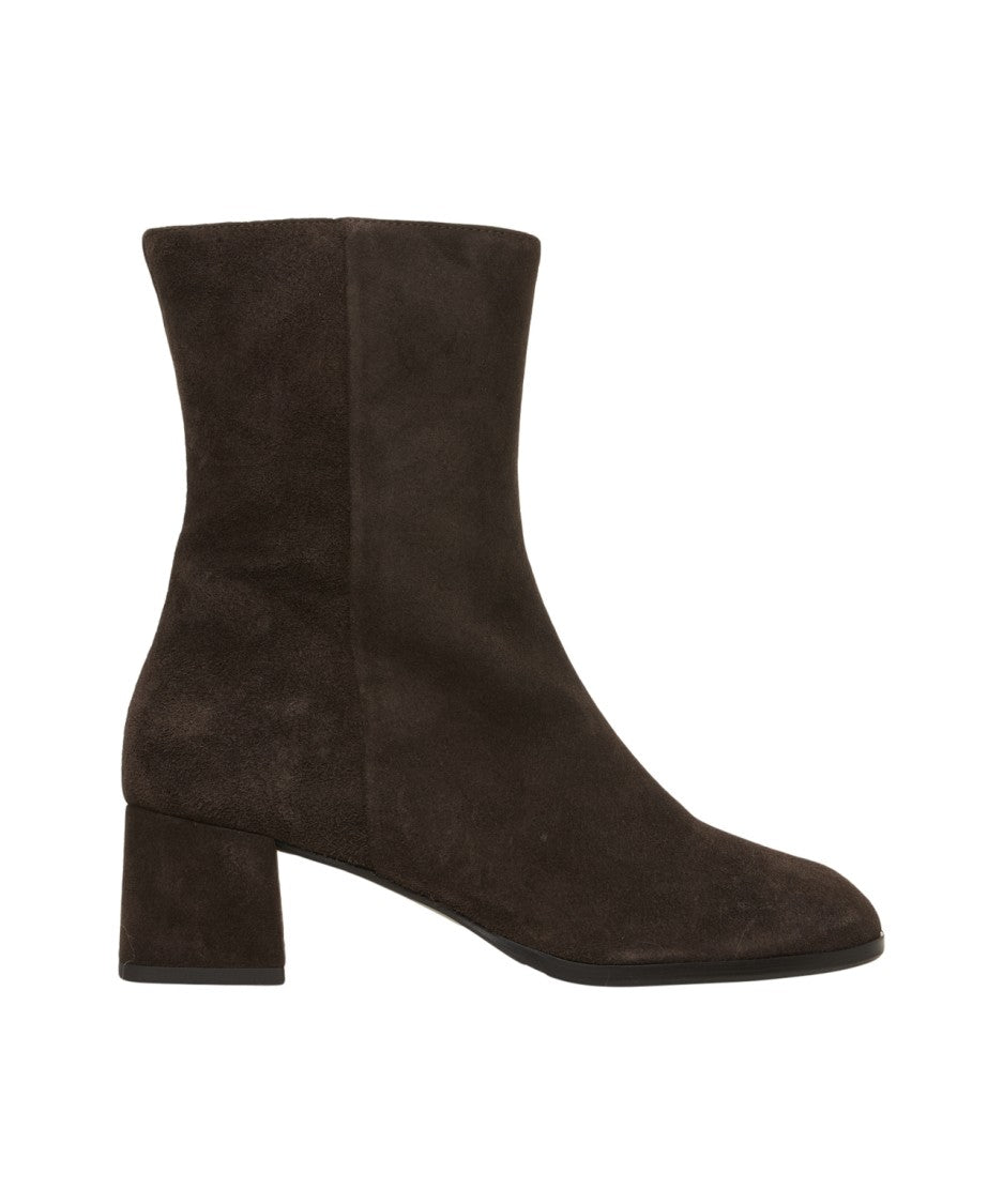 Billi Bi Brown Suede Ankle Boots With Block Heel