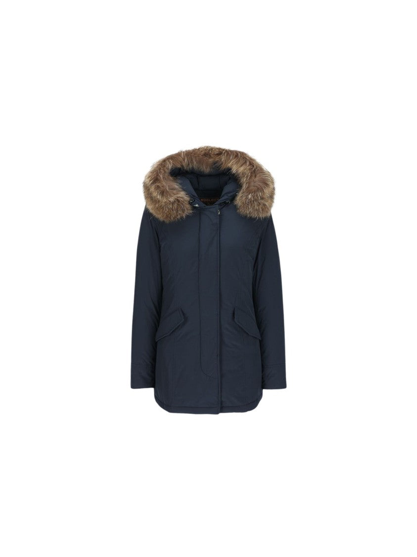 Woolrich Navy Luxury Raccoon Fur Trimmed Down Parka