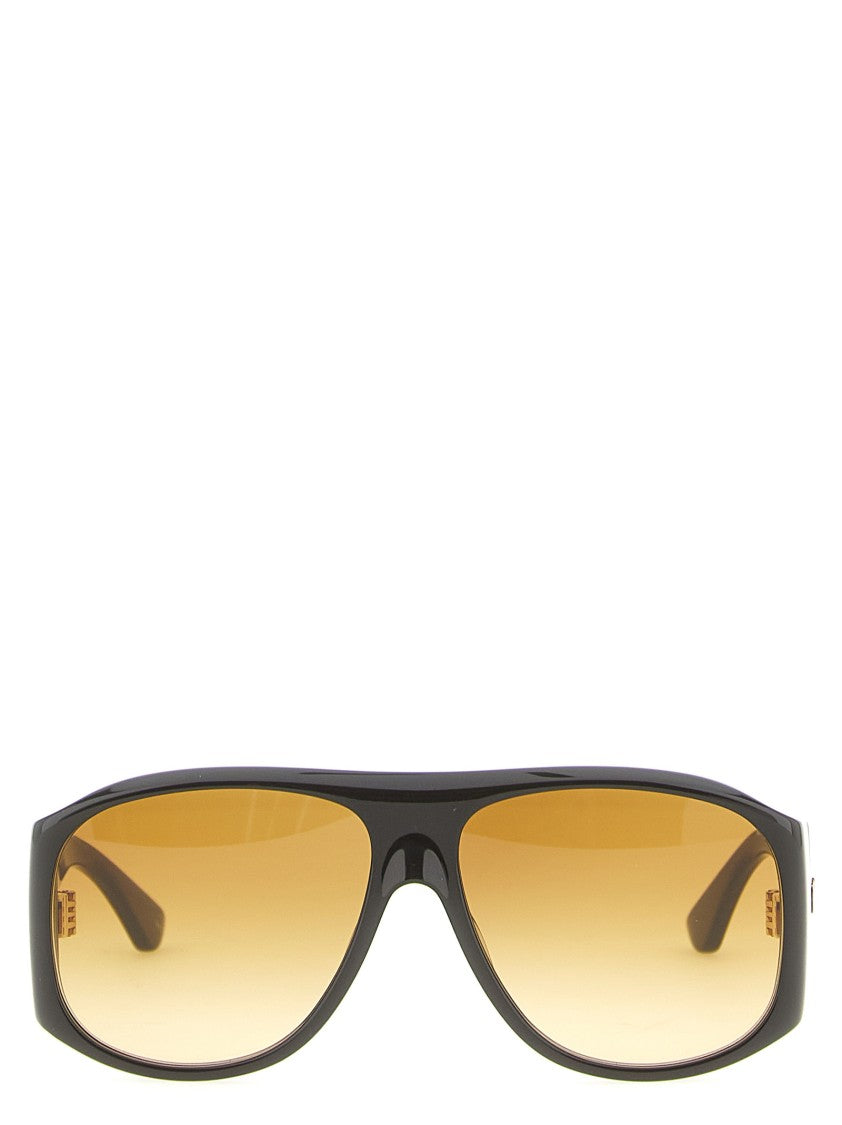 Chloé Rectangular Acetate Sunglasses With Gradient Amber Lenses