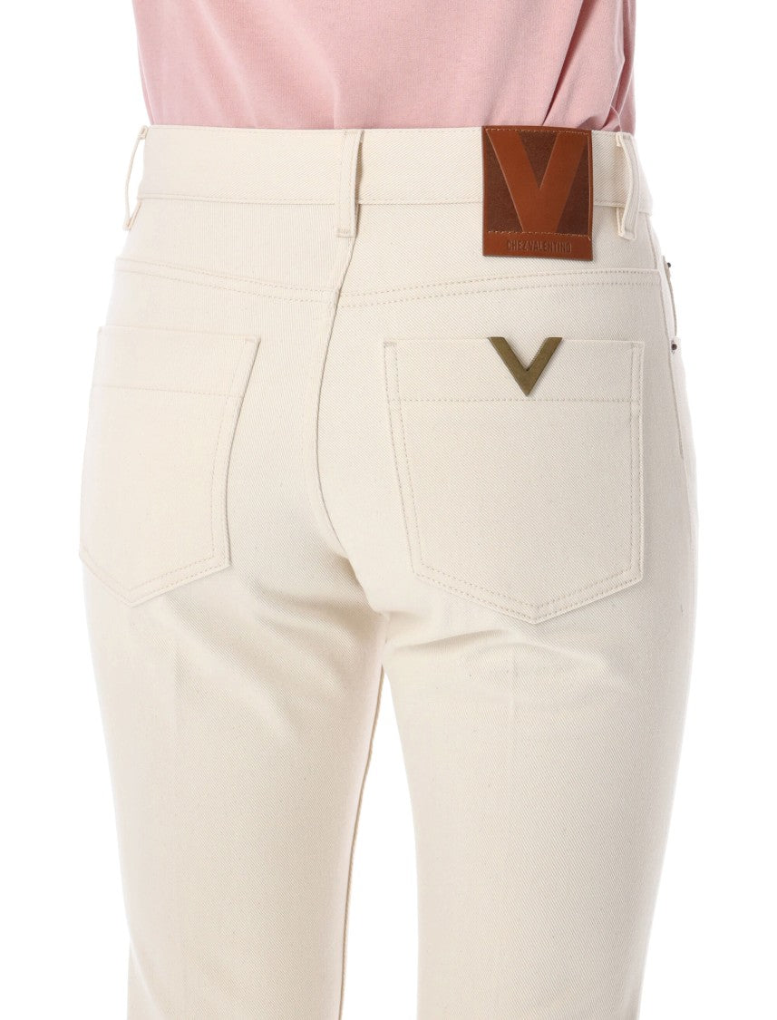 Valentino Garavani Vlogo Structured Compact Denim Jeans