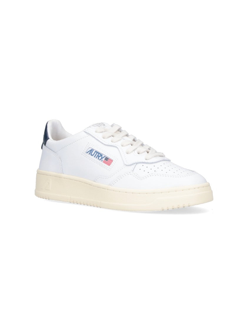 Autry White Medalist Leather Low-Top Sneakers