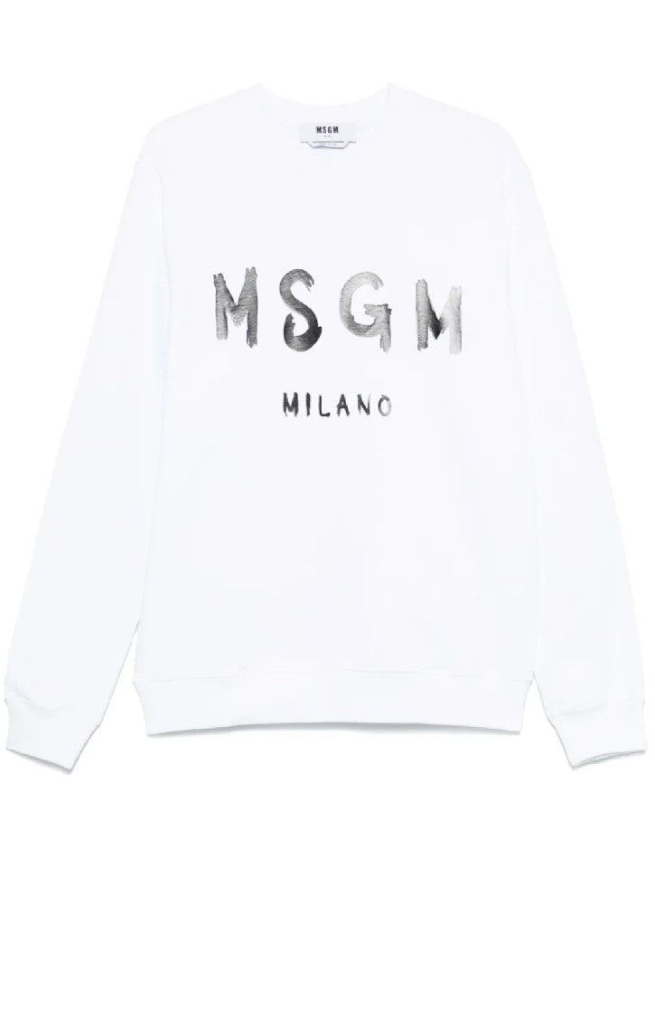 Msgm Graphic Print Crew Neck Sweatshirt