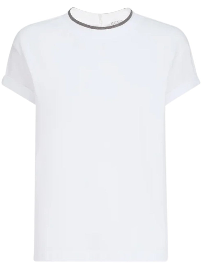 Brunello Cucinelli Relaxed Fit T-Shirt With Metallic Trim