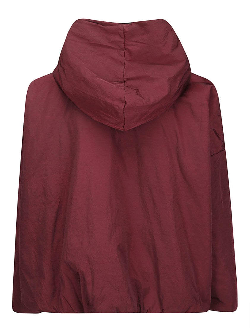 Kimono Rain Padded Bomber Jacket With Adjustable Drawstring And Logo Detail