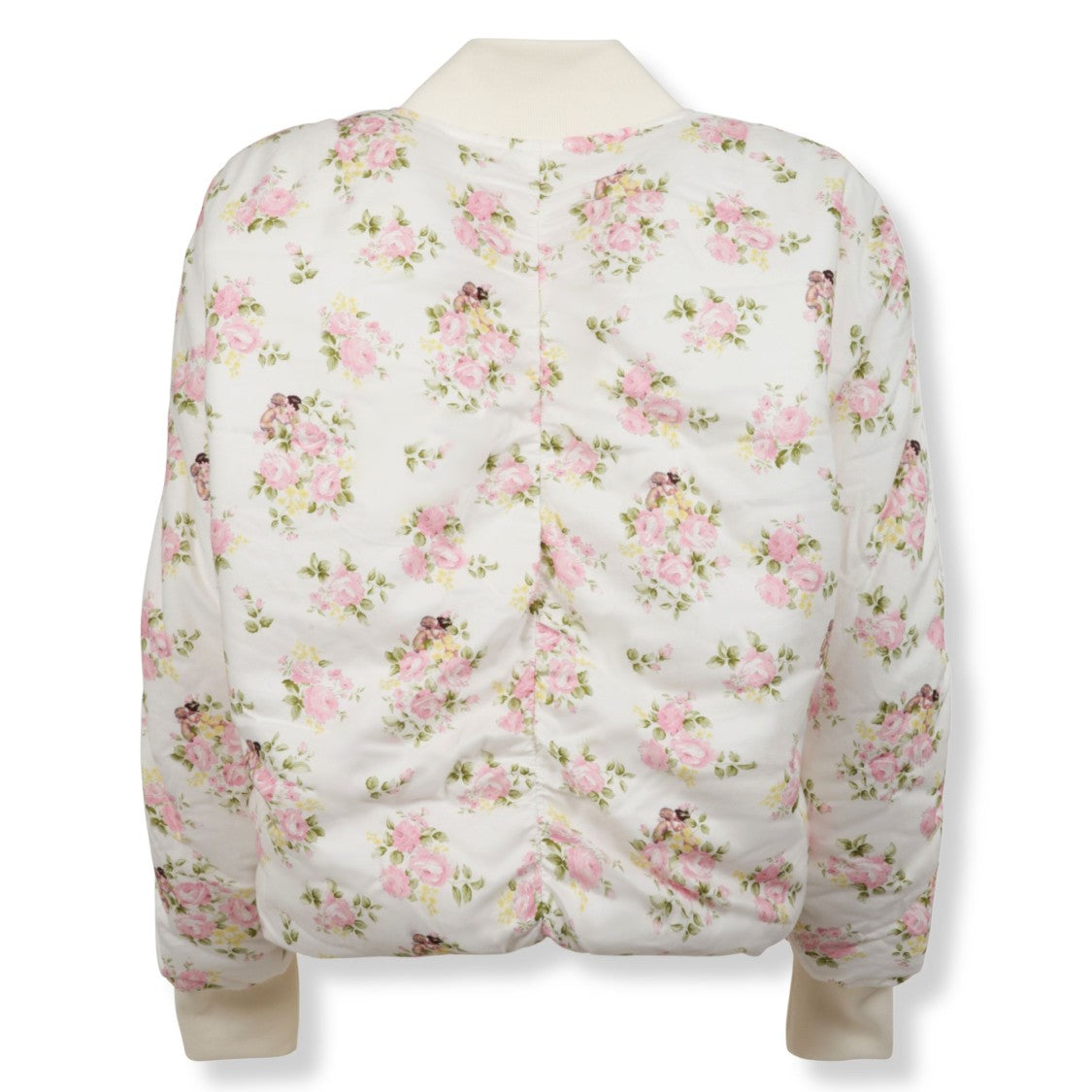 Fiorucci Floral Angel Print Bomber Jacket With Ribbed Detailing