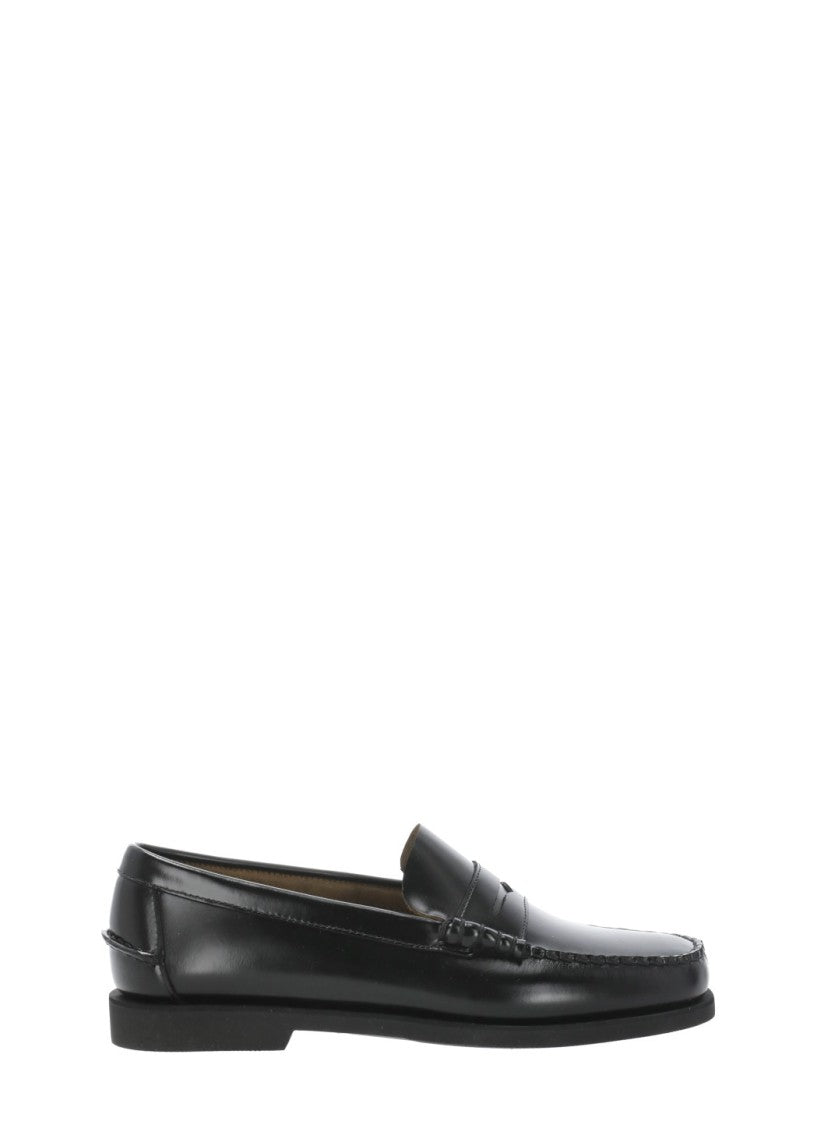 Sebago Black Patent Leather Penny Loafers