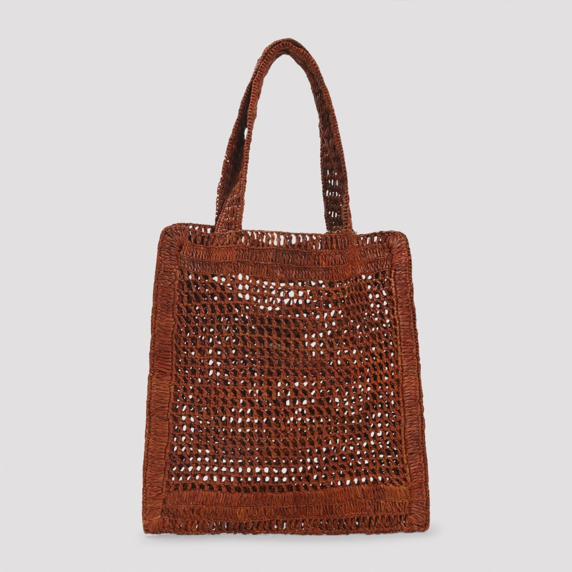 Chloé Clay Brown Raffia Summer Banana Tote Bag