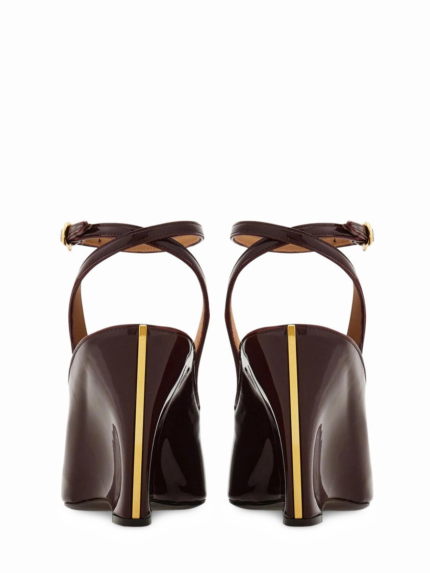 Ferragamo 95Mm Vitellino Leather Pumps With Polished Finish