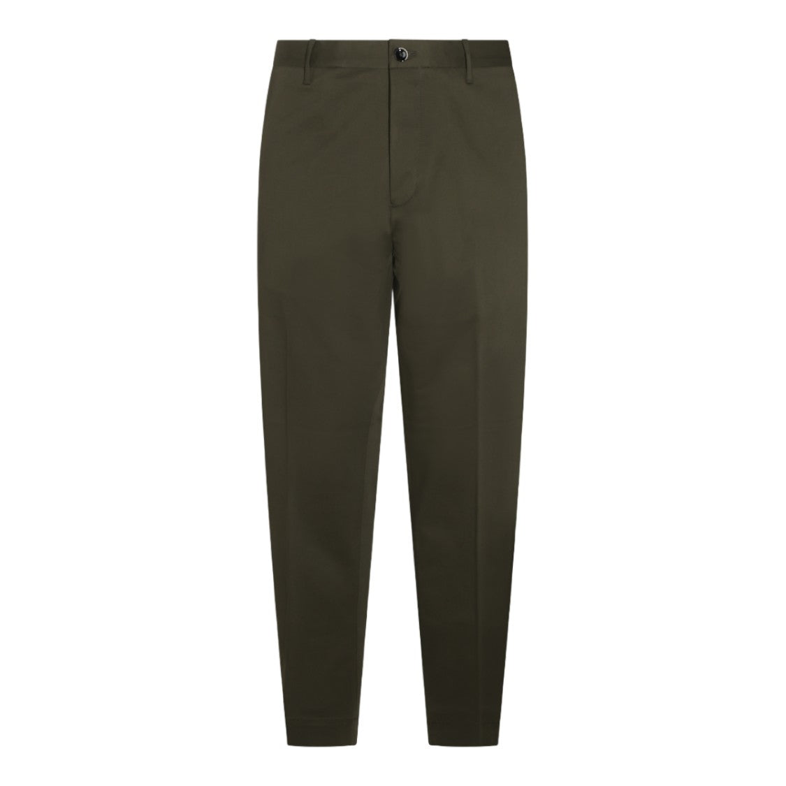 Nine In The Morning Green Tailored Button Closure Structured Straight-Leg Pants
