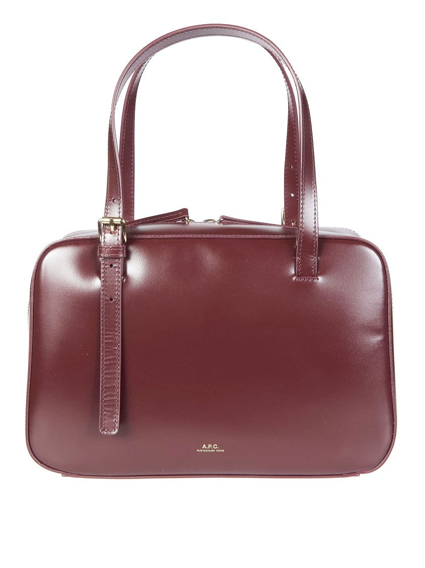 A.P.C. Burgundy Sac Virginie Box Polished Shoulder Bag