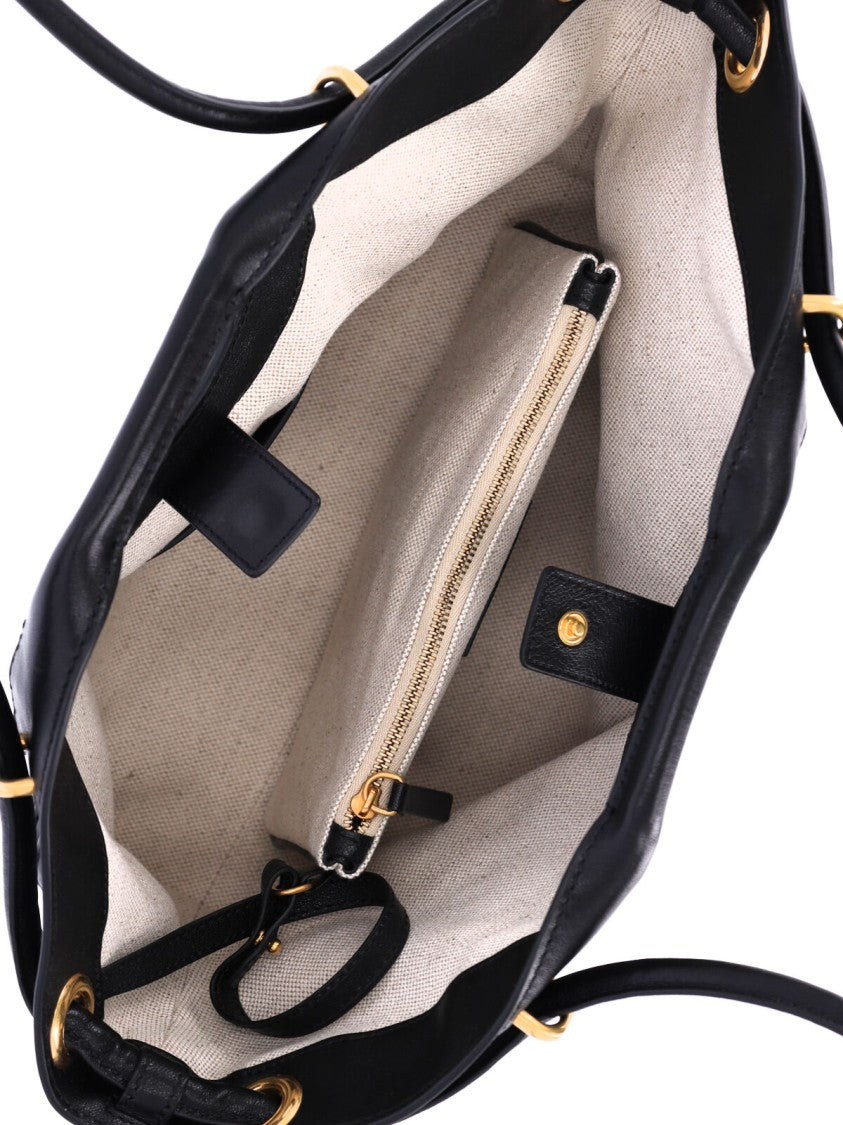 Balmain Black Lambskin Medium Tote Bag