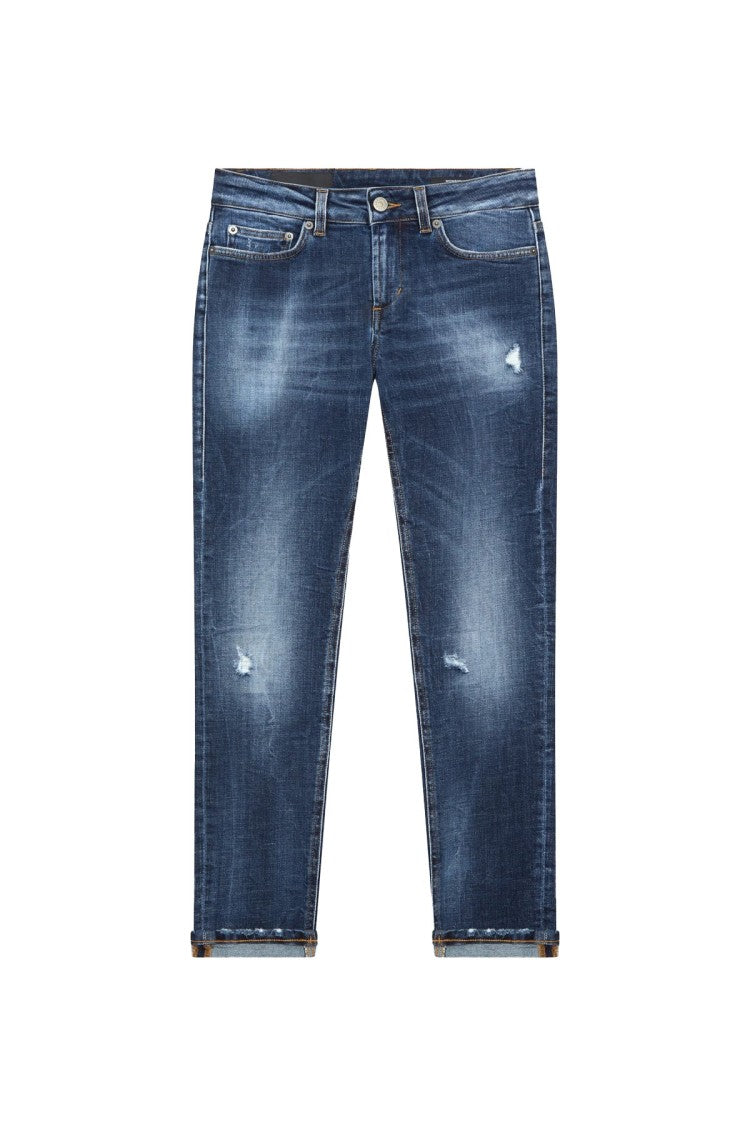 Dondup Blue Cotton-Elastane Denim Jeans