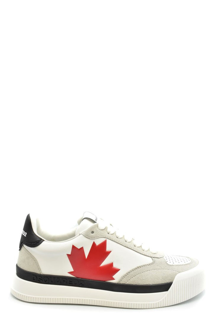 Dsquared2 Premium Leather Sneakers With Maple Leaf Emblem