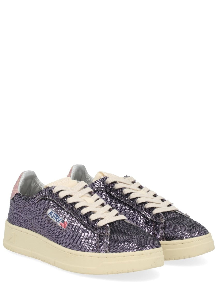 Autry Purple Sequin Low-Top Sneakers
