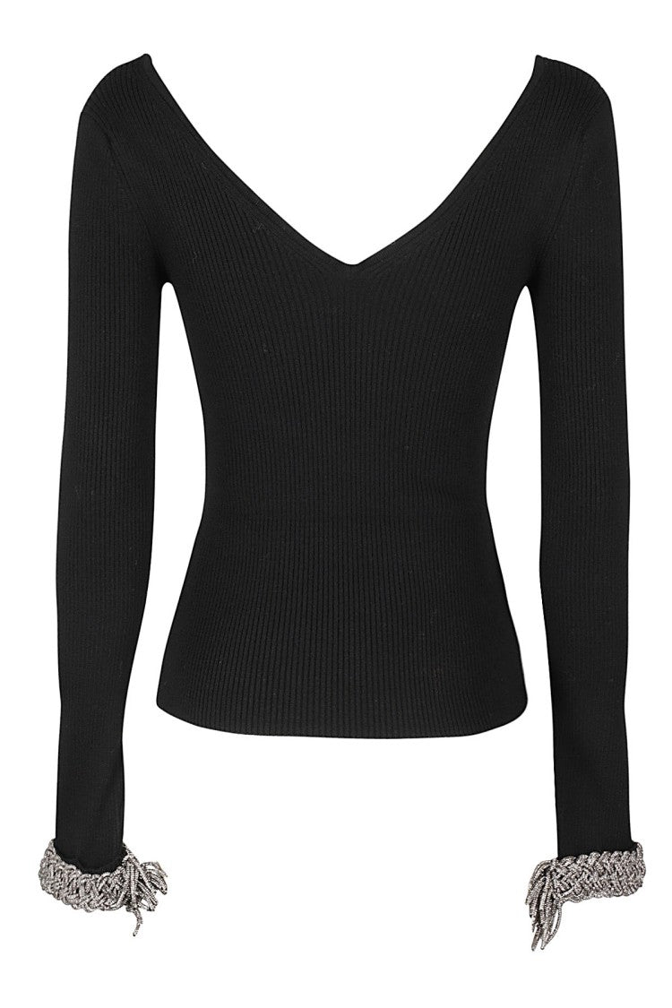 Giuseppe Di Morabito Fitted Knit Crystal Top