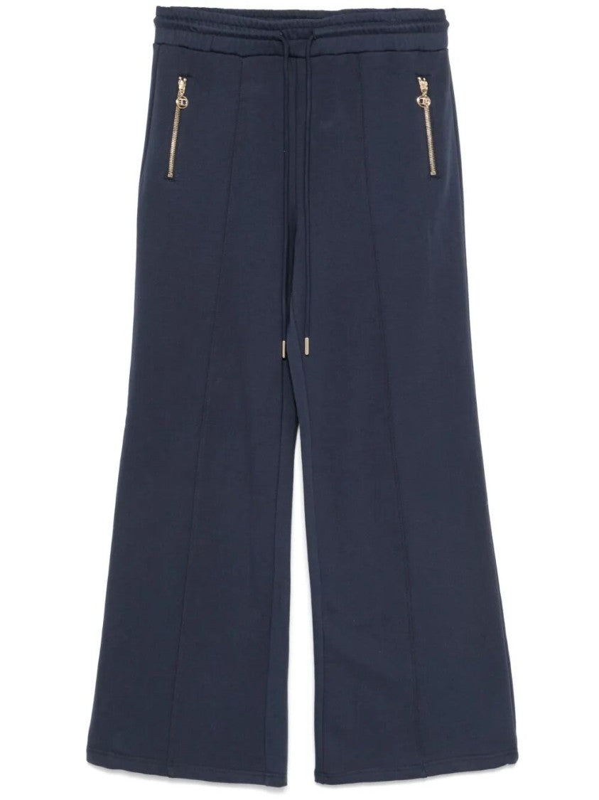 Twin-Set Wide Leg Relaxed Fit Cotton Pants