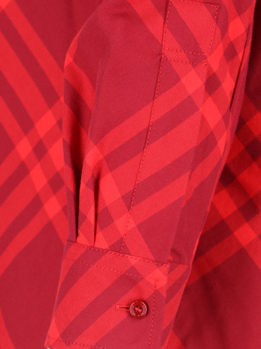 Burberry "Check" Logo Shirt – Red